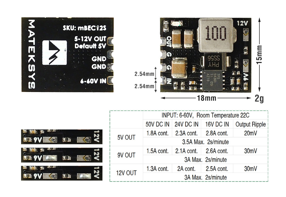 Стабилизатор напряжения Matek BEC 12S