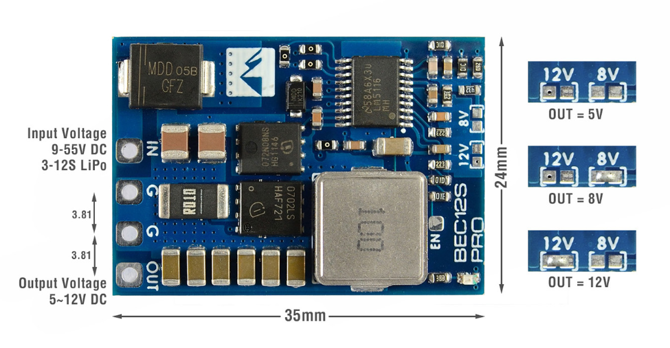 Стабилизатор напряжения Matek BEC 12S Pro