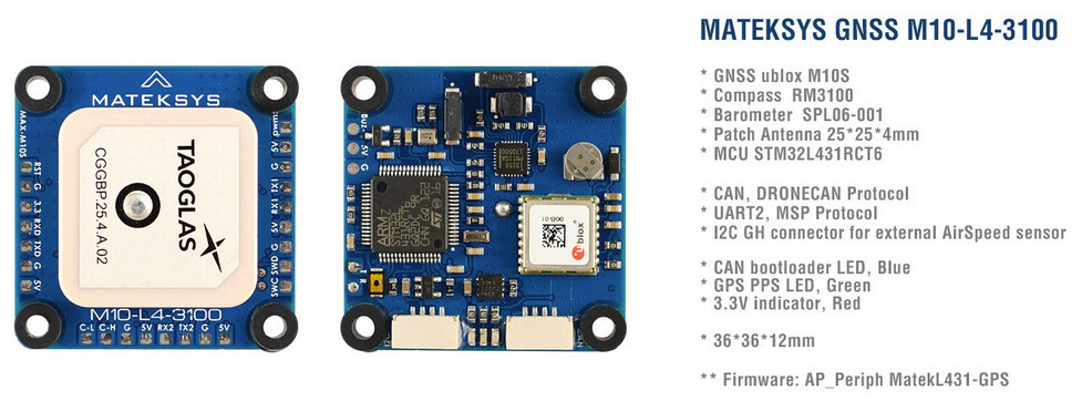 Mateksys GNSS M10-L4-3100