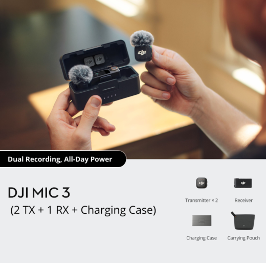 Микрофон DJI Mic 3 (2 TX + 1 RX + Charging Case)