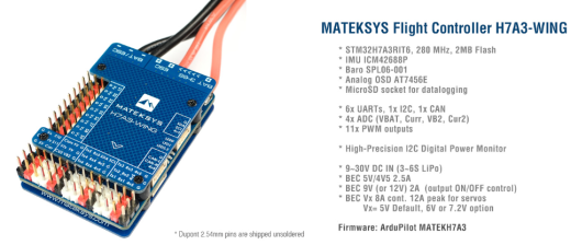 Полетный контроллер Mateksys H7A3-WING